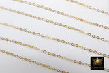 14 K Gold Filled Hammered Cable Chains, 14 20 Unfinished By The Foot CH# 726, 2.4 mm and 1.9 mm