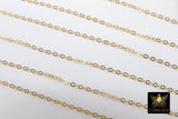 925 Sterling Sliver Hammered Cable Chains, 2.1 mm 14 K Gold Filled CH# 728, Dainty Chain CH #836