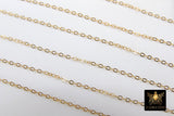 14 K Gold Filled Hammered Cable Chains, 14 20 Unfinished By The Foot CH# 726, 2.4 mm and 1.9 mm