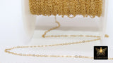 14 K Gold Filled Hammered Cable Chains, 14 20 Unfinished By The Foot CH# 726, 2.4 mm and 1.9 mm