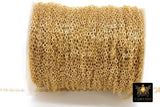 14 K Gold Filled Hammered Cable Chains, 14 20 Unfinished By The Foot CH# 726, 2.4 mm and 1.9 mm