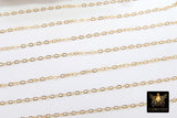 14 K Gold Filled Hammered Cable Chains, 14 20 Unfinished By The Foot CH #726, 2.4 mm and 1.9 mm