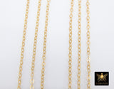 14 K Gold Filled Hammered Cable Chains, 14 20 Unfinished By The Foot CH #726, 2.4 mm and 1.9 mm