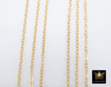 14 K Gold Filled Hammered Cable Chains, 14 20 Unfinished By The Foot CH# 726, 2.4 mm and 1.9 mm