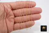 14 K Gold Filled Hammered Cable Chains, 14 20 Unfinished By The Foot CH# 726, 2.4 mm and 1.9 mm