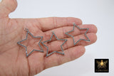 Star Crystal Charm Pendants, CZ Micro Pave Large CZ, 42 x 45 mm