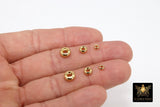 Gold Spacer Beads, Donut Saucer Round Discs, 20 pcs