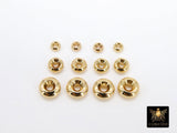 Gold Spacer Beads, Donut Saucer Round Discs, 20 pcs