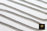 Silver Stainless Steel Chain, 304 Faceted Curb 7 x 4 mm Chains CH #167, Unfinished Necklace Chains