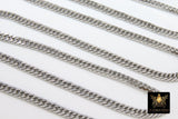 Stainless Steel Chain, 304 Gold, Silver Faceted Dainty Curb 7 x 4 mm Chains CH #168