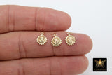 925 Sterling Silver Sun Charm, 14 K Gold Filled Sunshine Happy Face # 2264, Mini Charms Jewelry