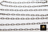 Rectangle Chain, Unfinished Oval Dainty Paperclip Chains CH #112, Cable Box