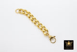 Gold Curb Chain Extenders, Silver Converter for Necklace, Fastening Clasps Bracelets # 2287