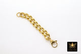 Gold Curb Chain Extenders, Silver Converter for Necklace, Fastening Clasps Bracelets # 2287