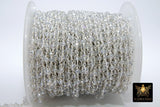 Clear Crystal AB Chain, 4 mm Mystic AB CH #439, Silver Wire Wrapped,Glass Beaded Chains