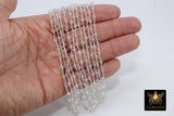 Clear Crystal AB Chain, 4 mm Mystic AB CH #439, Silver Wire Wrapped,Glass Beaded Chains