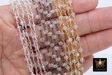 Clear Crystal AB Rosary Chain, 4 mm Mystic AB Black CH #439, Gold or Silver Wire Wrapped