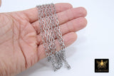 Silver Stainless Steel Chain, 304 Gold Oval Chains, 7 mm Unfinished Cable Necklace Chains CH #148
