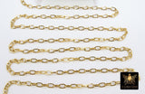 Gold Stainless Steel Chain, 304 Gold Oval Chains, 7 mm Unfinished Cable Silver Chains CH# 147