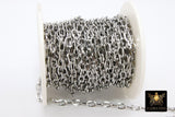 Silver Stainless Steel Chain, 304 Gold Oval Chains, 7 mm Unfinished Cable Necklace Chains CH #148