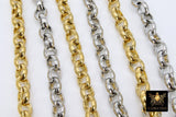 Stainless Steel ROLO Chain, 13 mm Gold and Silver Chains CH #234, Large Unfinished Jewelry Chains By the Yard