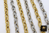 Stainless Steel ROLO Chain, 13 mm Gold and Silver Chains CH #234, Large Unfinished Jewelry Chains By the Yard