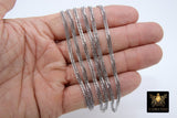 Stainless Steel Chain, 304 Silver Faceted Dainty Curb Chains CH #164, 4 mm Unfinished Necklace Chains