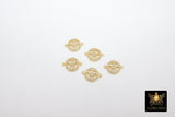 CZ Micro Pave Smiley Face Charms, Gold Cubic Zirconia Happy Face For Bracelet #553, Tiny Necklace Charms 9 x 10 mm