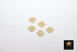 Silver CZ Pave Smiley Face Charms or Connectors, Gold Cubic Zirconia Happy Face # 553, Tiny Necklace Charms 9 x 10 mm