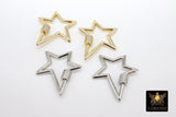 Carabiner Star Screw Clasps, Silver