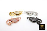 Large Lobster Clasp, CZ Pave Sea Shell Claws, Diamond Pave Conch Beach Findings