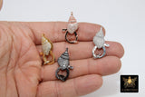 Large Lobster Clasp, CZ Pave Sea Shell Claws, Diamond Pave Conch Beach Findings