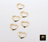 14 K Gold Filled Heart Charm, 14 20 Gold Shiny Smooth charms for chain necklace, #2148