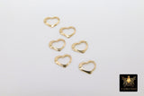 14 K Gold Filled Heart Charm, 14 20 Gold Shiny Smooth charms for chain necklace, #2148