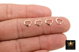 14 K Gold Filled Heart Charm, 14 20 Gold Shiny Smooth charms for chain necklace, #2148