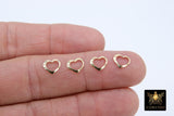 14 K Gold Filled Heart Charm, 14 20 Gold Shiny Smooth charms for chain necklace, #2148