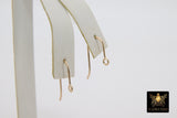 14 K Gold Filled Ear Wire Hooks, Wire Earring Findings, Open Loop Components