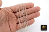 925 Sterling Silver Paperclip Chain, 7.3 mm 14 K Gold Filled Flat Chain CH# 855, Unfinished Rectangle