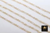 14 K Gold Filled Flat Cable 6.5 mm Chain, 10.5 mm 14 20 Unfinished Elongated CH #760, Long Short Chain CH #759