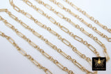 14 K Gold Filled Flat Cable 6.5 mm Chain, 10.5 mm 14 20 Unfinished Elongated CH# 760, Long Short Chain CH# 759