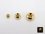Gold Spacer Beads, Donut Saucer Round Discs, 20 pcs