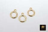 Gold Plated Toggle Clasp Set, Ball End 12 x 16.25 Toggle Ring #2375, 23 mm Ball End T Bar Jewelry Findings