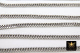 Silver Stainless Steel Chain, 304 Faceted Curb 7 x 4 mm Chains CH #167, Unfinished Necklace Chains