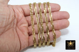 Stainless Steel Chain, 304 Gold, Silver Faceted Dainty Curb 7 x 4 mm Chains CH #168