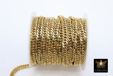 Stainless Steel Chain, 304 Gold or Silver Faceted Dainty Curb 5.5 mm Chains CH #211, Unfinished Necklace Chains