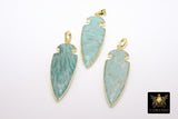 Amazonite Bar Connector, Genuine Gemstone Gold Bar Links #759, Aqua Blue Stone Pendants