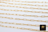 14 K Gold Filled Paperclip Chain, Rectangle Drawn 9 mm Chain CH #779, 14 20 Gold Unfinished Paper Clip Oval Chains