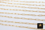 14 K Gold Filled Paperclip Chain, Rectangle Drawn 9 mm Chain CH #779, 14 20 Gold Unfinished Paper Clip Oval Chains