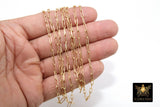 14 K Gold Filled Paperclip Chain, Rectangle Drawn 9 mm Chain CH# 779, 14 20 Gold Unfinished Paper Clip Oval Chains