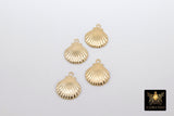 14 K Gold Filled Tiny Scallop Shell Charm, 14 20 Gold Small Seashell #2134, 8 x 9 mm Beach charms